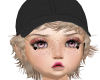 KH*short blonde and hat