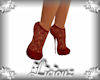 :L:Lace Bootie Cr Red
