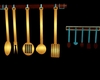 Teal/wooden spoon set