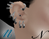 N:Earrings-Blk Silver M