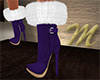 Santa Purple Fur Boots