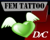 Green Heart Belly Tattoo
