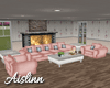 Country Pink Couch Set