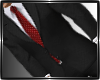 Full Black Suit Red Tie