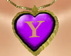 "Y"_Necklace Gold Purple