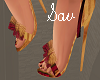 Red/Gold Bow Heels