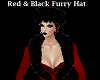 Red & Black Fur Hat