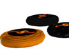 black/orange dance pods
