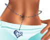 blue  heart belly chain