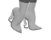 Boots White YS Silver