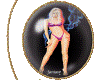 blond bikini in a bubble