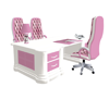 pink and white desk