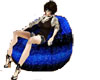 blue black bean chair