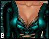 Teal Leather Club Top