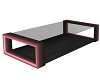 Pink/black glass table