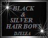 BLACK SILVER HAIRBOWS