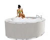 white bubble bath tub