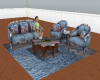 blue living room set