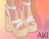 Aki Wedge Sandals WH