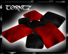 (T) Black / Red Pillows