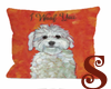 Bichon Frise Pillow Red