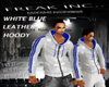 White Blue Leather Hoody