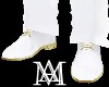 *white Shoes W/Gold Trim