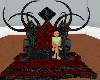 Black and red throne
