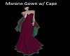 Marone Gown w/ Cape