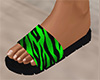 Green Tiger Stripe Sandals 3 (F)