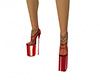 Plateau heels laced red