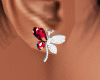 Silver Earrings( Red)