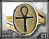 ICO Gold Ankh Ring M