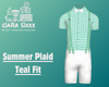 Summer Plaid Teal Fit