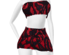 Red Lace Mini Skirt Set