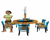 table bleu bambou