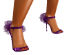 Purple pompom sandals