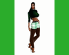 Green Plaid Skirt Set-Pe
