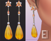 Orange Sapphire Earring