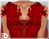 Red Floral Drape Gown