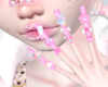 pink decora nails ୨୧