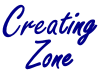 Blue Creating Zone Sign