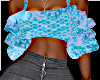 Ruffle Crop Blue