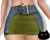 0123 Denim & Green Skirt