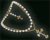 Gld Pearl Rosary Cross F