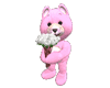 Pink Teddy White Roses