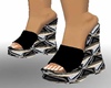 (KPR)Blk Slv tri sandals