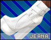 !J! White Buckle Boots