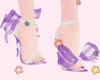 Purple Bow Plaid Shoes ~