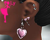 !LY Heart Earrings Pink 